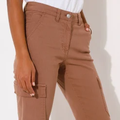 Broek<Blancheporte 7/8-cargobroek, stretchtwill taupe