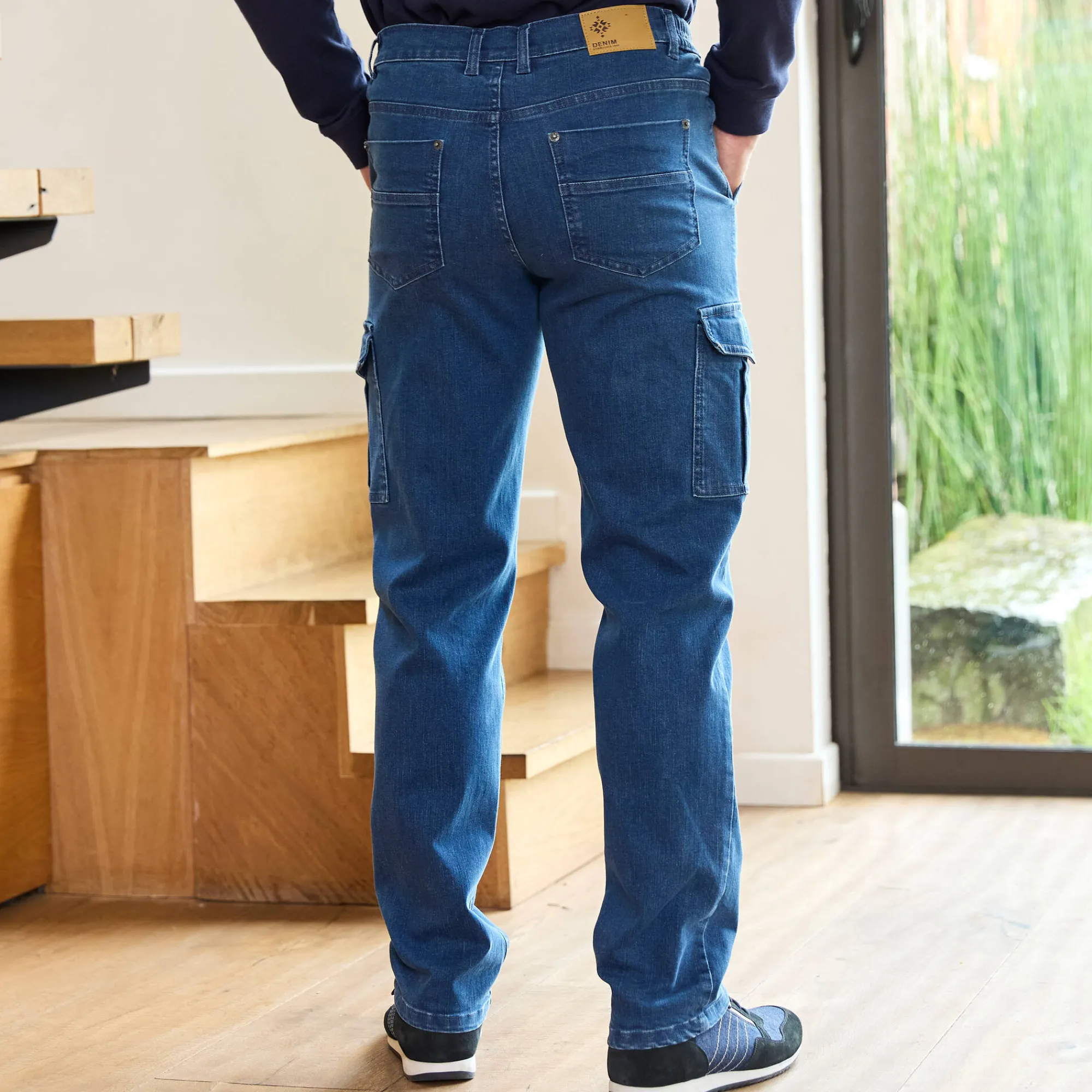 Jeans<Blancheporte Cargojeans met elastische tailleband opzij stone