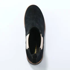 Bottines En Boots|Schoenen<Blancheporte Chelsea boots in splitleer, dikke, geribbelde zool zwart