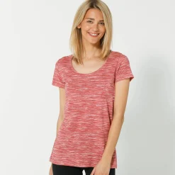 T-Shirt En Topje<Blancheporte Chiné T-shirt met korte mouwen in biokatoen chiné roze