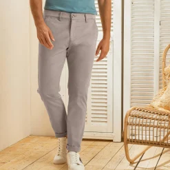 Broek<Blancheporte Chino broek, afgerond onder de buik beige