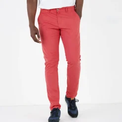 Broek<Blancheporte Chino broek in keperstof grijzig koraal