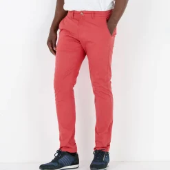 Broek<Blancheporte Chino broek in keperstof grijzig koraal