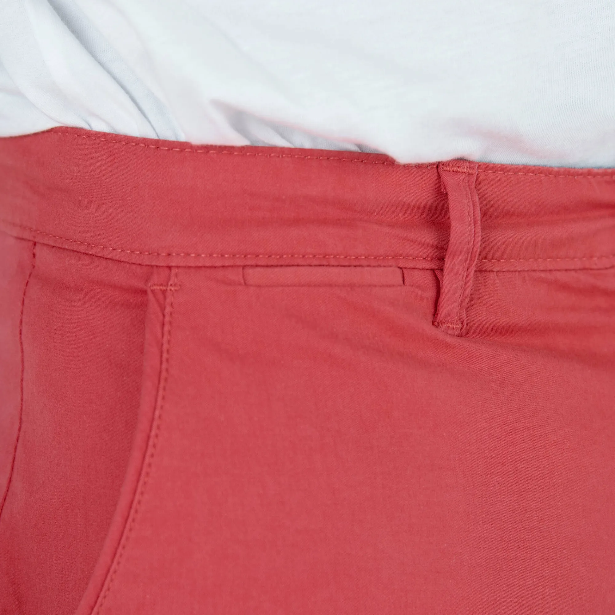Broek<Blancheporte Chino broek in keperstof grijzig koraal