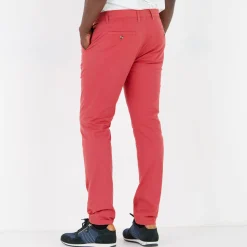 Broek<Blancheporte Chino broek in keperstof grijzig koraal