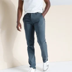 Broek<Blancheporte Chino broek in keperstof grijsblauw