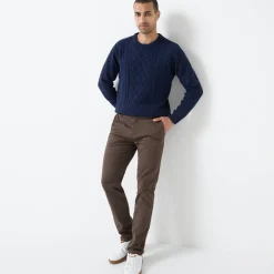 Broek<Blancheporte Chino broek met elastische tailleband opzij bruin