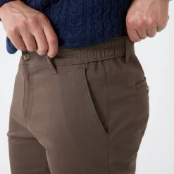 Broek<Blancheporte Chino broek met elastische tailleband opzij bruin