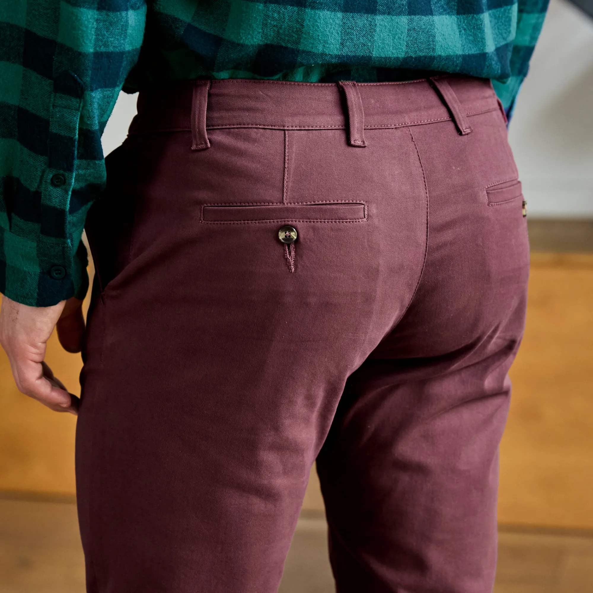 Feestoutfits Heren|Broek<Blancheporte Chino broek met elastische tailleband opzij bordeaux
