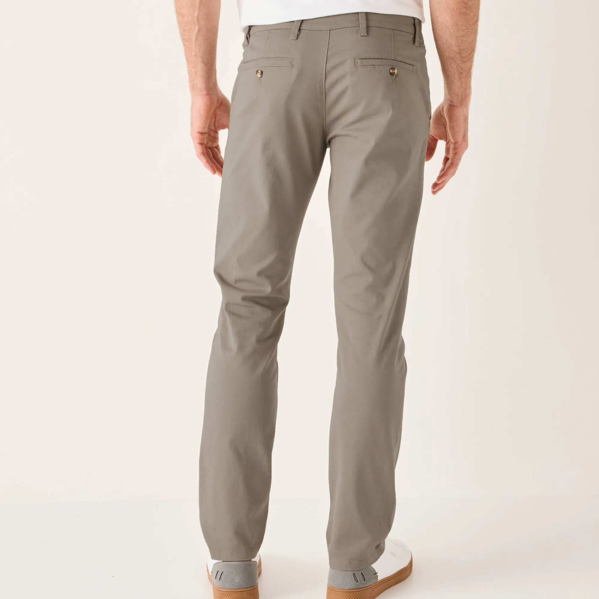 Broek<Blancheporte Chino broek met elastische tailleband opzij taupe