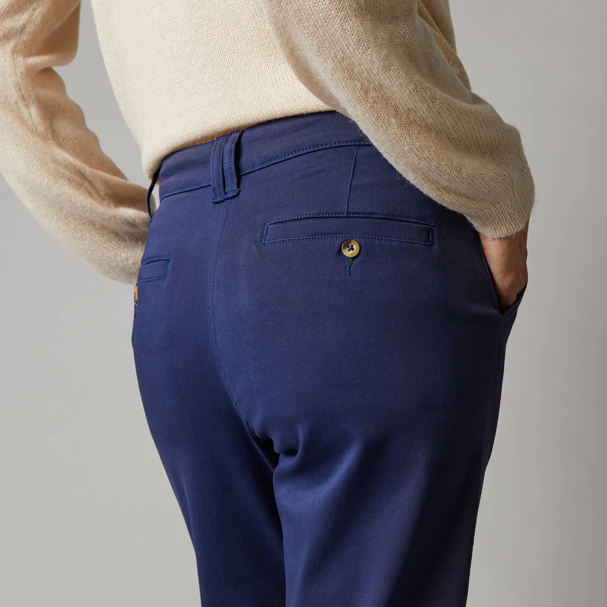 Broek<Blancheporte Chino stretchbroek marine