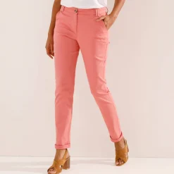 Broek<Blancheporte Chino stretchbroek lichtkoraalrood