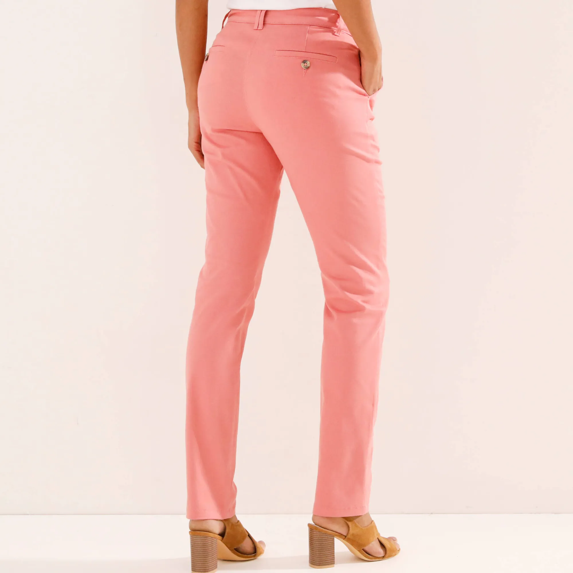 Broek<Blancheporte Chino stretchbroek lichtkoraalrood