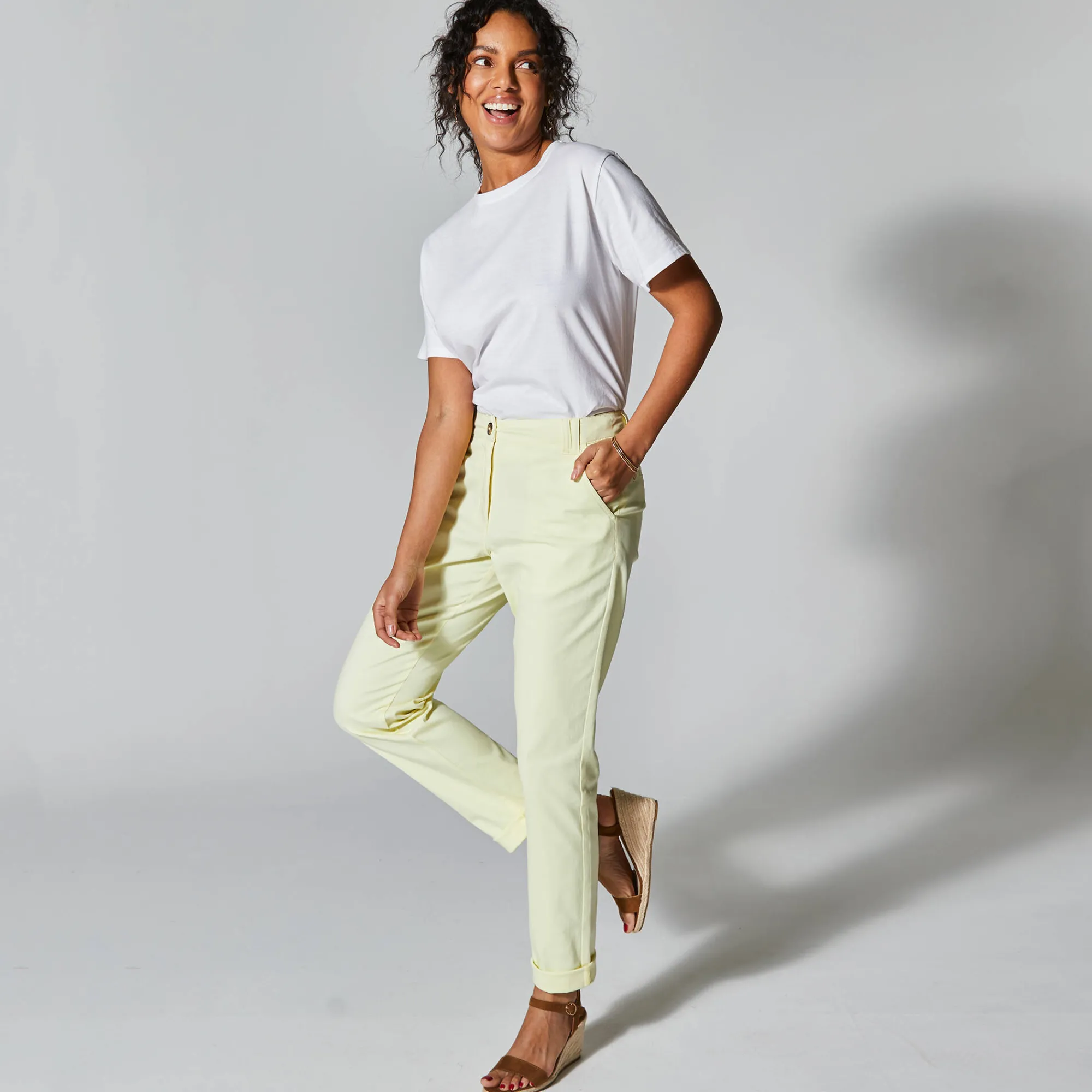 Broek<Blancheporte Chino stretchbroek geel