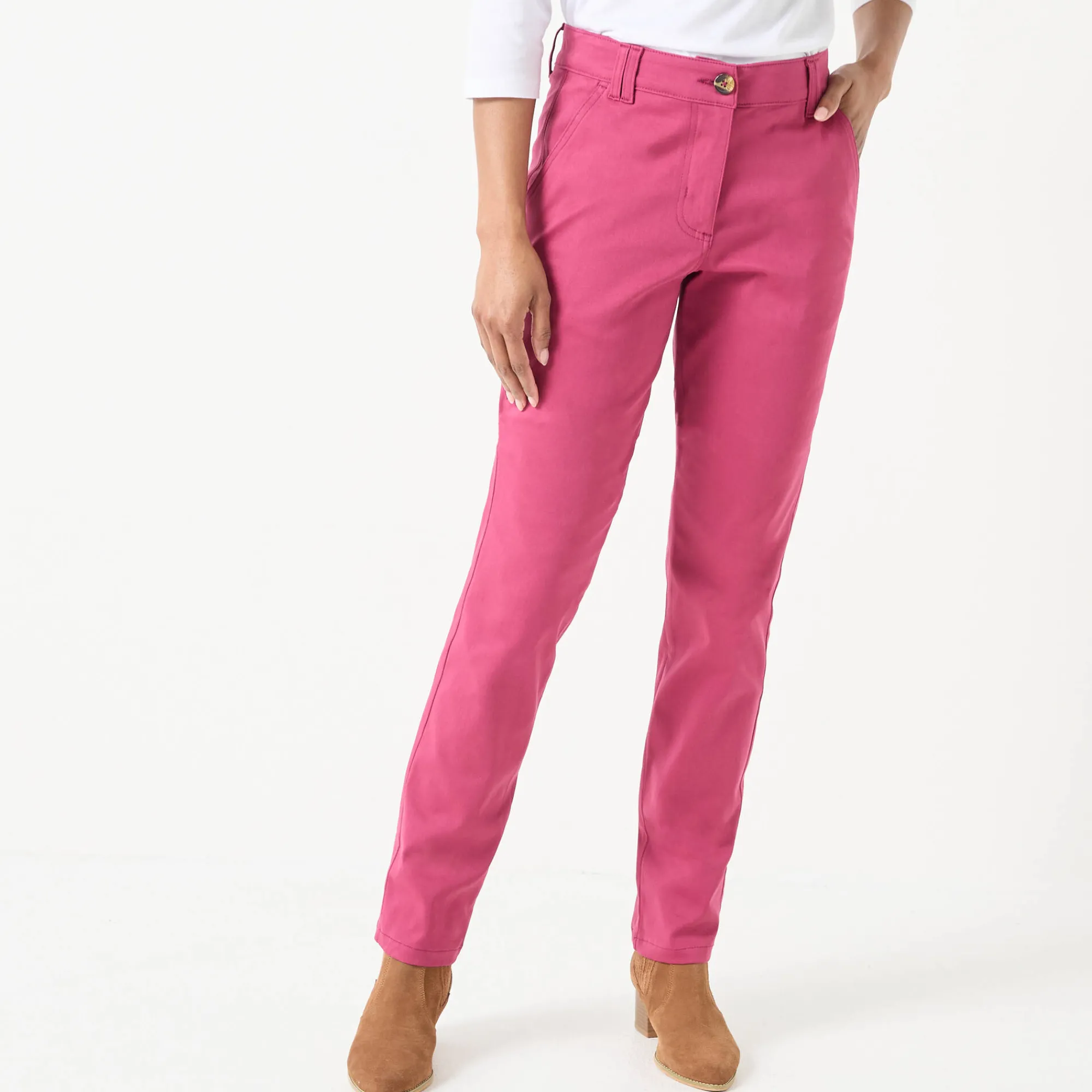 Broek<Blancheporte Chino stretchbroek pruim