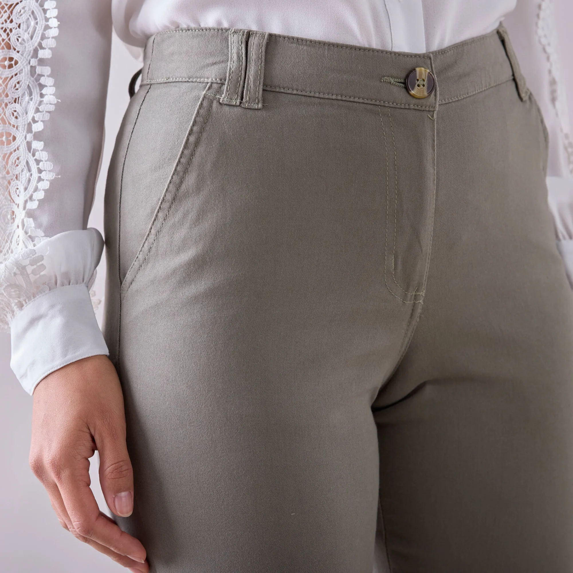 Broek<Blancheporte Chino stretchbroek bronskleur