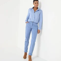 Broek<Blancheporte Chino stretchbroek blauwgrijs