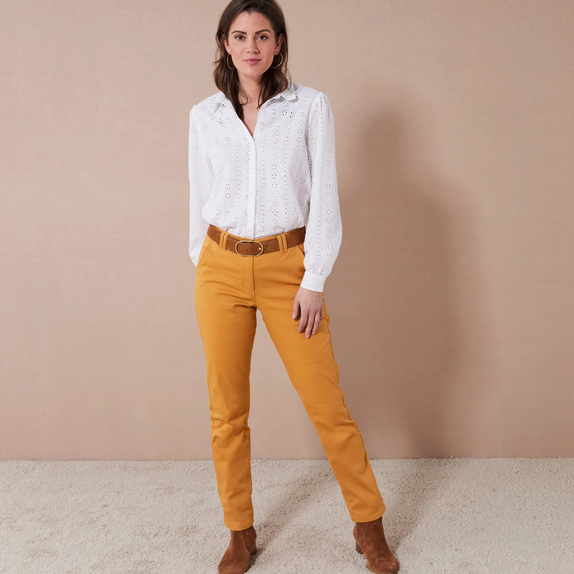 Broek<Blancheporte Chino stretchbroek kerrie