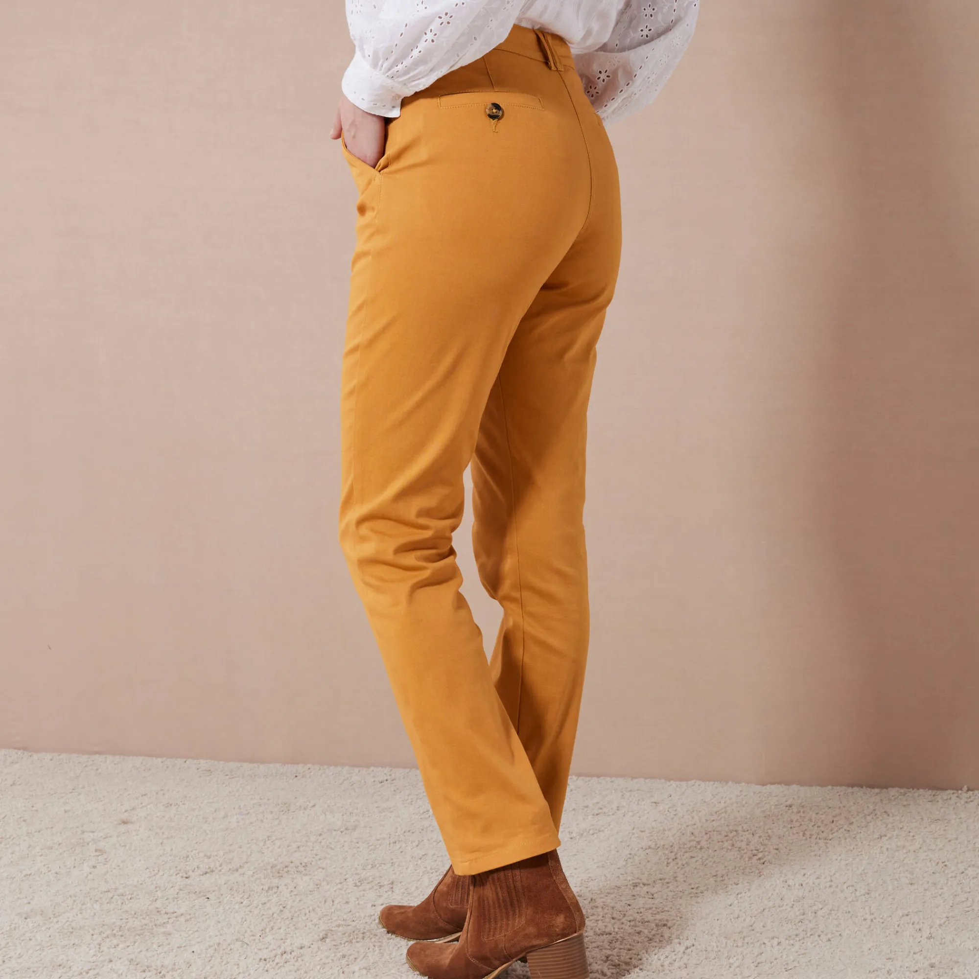 Broek<Blancheporte Chino stretchbroek kerrie