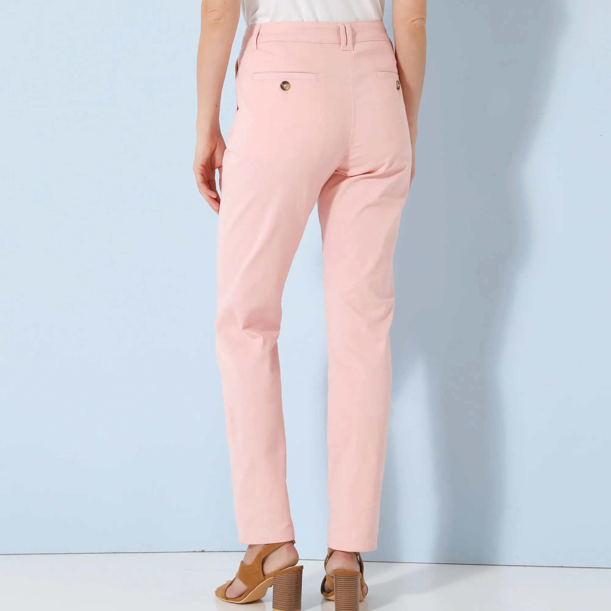 Broek<Blancheporte Chino stretchbroek poederroze