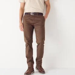 Feestoutfits Heren|Broek<Blancheporte Chinobroek, gabardine met fantasieprint bruin