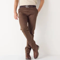 Feestoutfits Heren|Broek<Blancheporte Chinobroek, gabardine met fantasieprint bruin