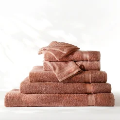 Badhanddoek<Colombine Collectie effen handdoeken 420 g/m2 met zacht comfort kastanje