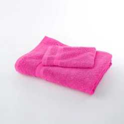 Badhanddoek<Colombine Collectie effen handdoeken 420 g/m2 met zacht comfort fuchsia