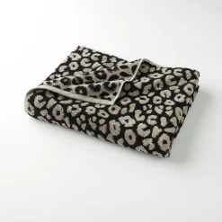 Badhanddoek<Blancheporte Collectie handdoeken in jacquard met luipaardhuidmotief 450 g/m2 beige / zwart