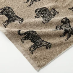Badhanddoek<Blancheporte Collectie handdoeken in jacquard met luipaardmotief 450 g/m2 beige / zwart