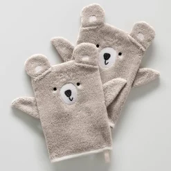 Badhanddoek|Handdoek En Badlaken Kids<Colombine des petits Collectie in badstof voor kinderen, geborduurd beertjesmotief, katoen - 380 g/m2 taupe