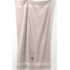 Badhanddoek|Handdoek En Badlaken Kids<Colombine des petits Collectie in badstof voor kinderen, geborduurd beertjesmotief, katoen - 380 g/m2 taupe