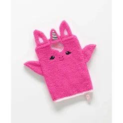 Badhanddoek|Handdoek En Badlaken Kids<Colombine des petits Collectie in badstof voor kids, geborduurde eenhoorn, gepersonaliseerd fuchsia