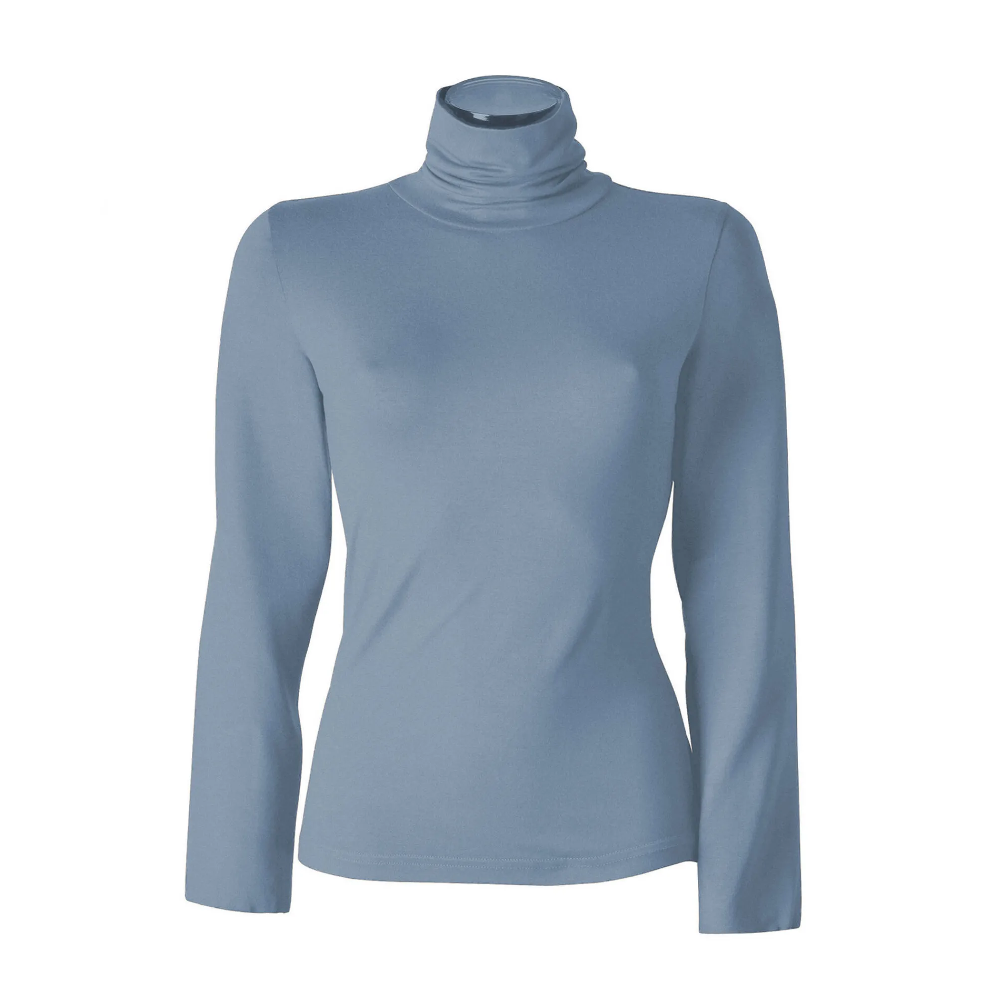 T-Shirt En Topje|Trui En Vest<Blancheporte Coltrui in effen stretchkatoen grijsblauw
