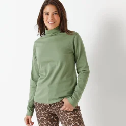 T-Shirt En Topje|Trui En Vest<Blancheporte Coltrui in effen stretchkatoen kaki