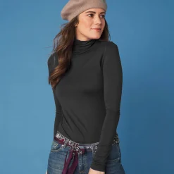 T-Shirt En Topje|Trui En Vest<Blancheporte Coltrui in stretch zwart