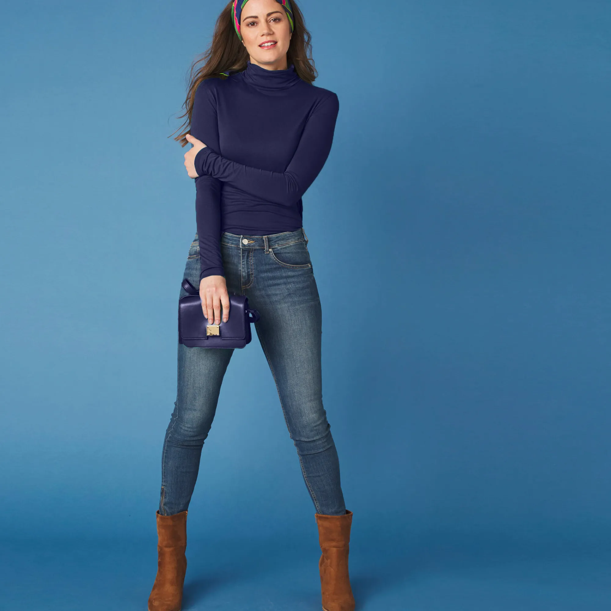 T-Shirt En Topje|Trui En Vest<Blancheporte Coltrui in stretch marine