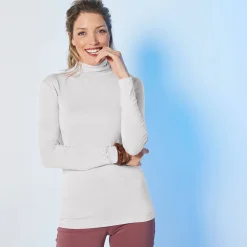 T-Shirt En Topje|Trui En Vest<Blancheporte Coltrui in stretch gebroken wit
