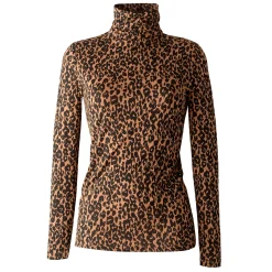 T-Shirt En Topje|Trui En Vest<Blancheporte Coltrui met dierenhuidprint, stretchviscose karamel / zwart