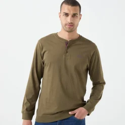 T-Shirt, Hemd En Polo<Blancheporte Comfortabel Henley T-shirt met lange mouwen - set van 2 wijnrood + kaki