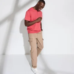T-Shirt, Hemd En Polo<Blancheporte Comfortabel Henley T-shirt met korte mouwen - biologisch katoen grijzig koraal