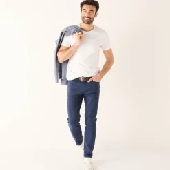 Broek<Blancheporte Comfortabele broek met 5 zakken en elastische tailleband, in gabardine - L32 marine