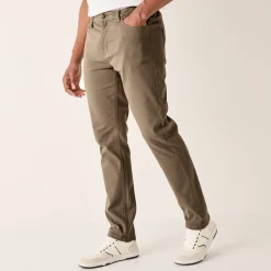Broek<Blancheporte Comfortabele broek met 5 zakken en elastische tailleband, in gabardine - L32 donkerbeige