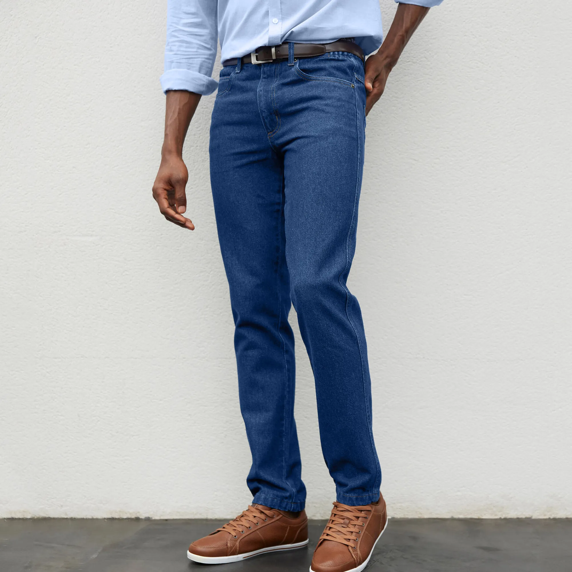 Jeans<Blancheporte Comfortabele jeans met elastische tailleband - binnenpijplengte 82 cm stone