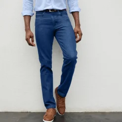 Jeans<Blancheporte Comfortabele jeans met elastische tailleband - binnenpijplengte 82 cm stone