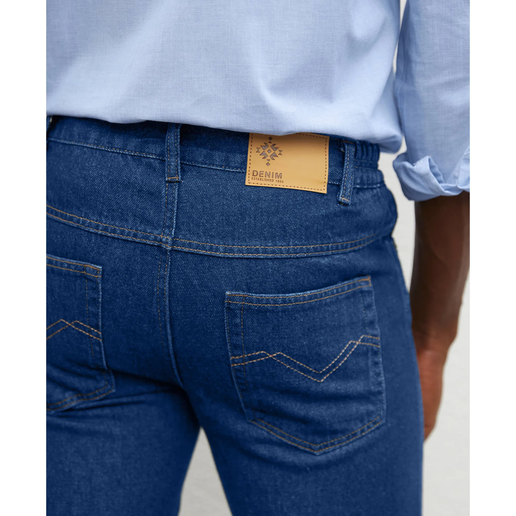 Jeans<Blancheporte Comfortabele jeans met elastische tailleband - binnenpijplengte 82 cm stone