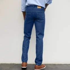 Jeans<Blancheporte Comfortabele jeans met elastische tailleband - binnenpijplengte 82 cm stone