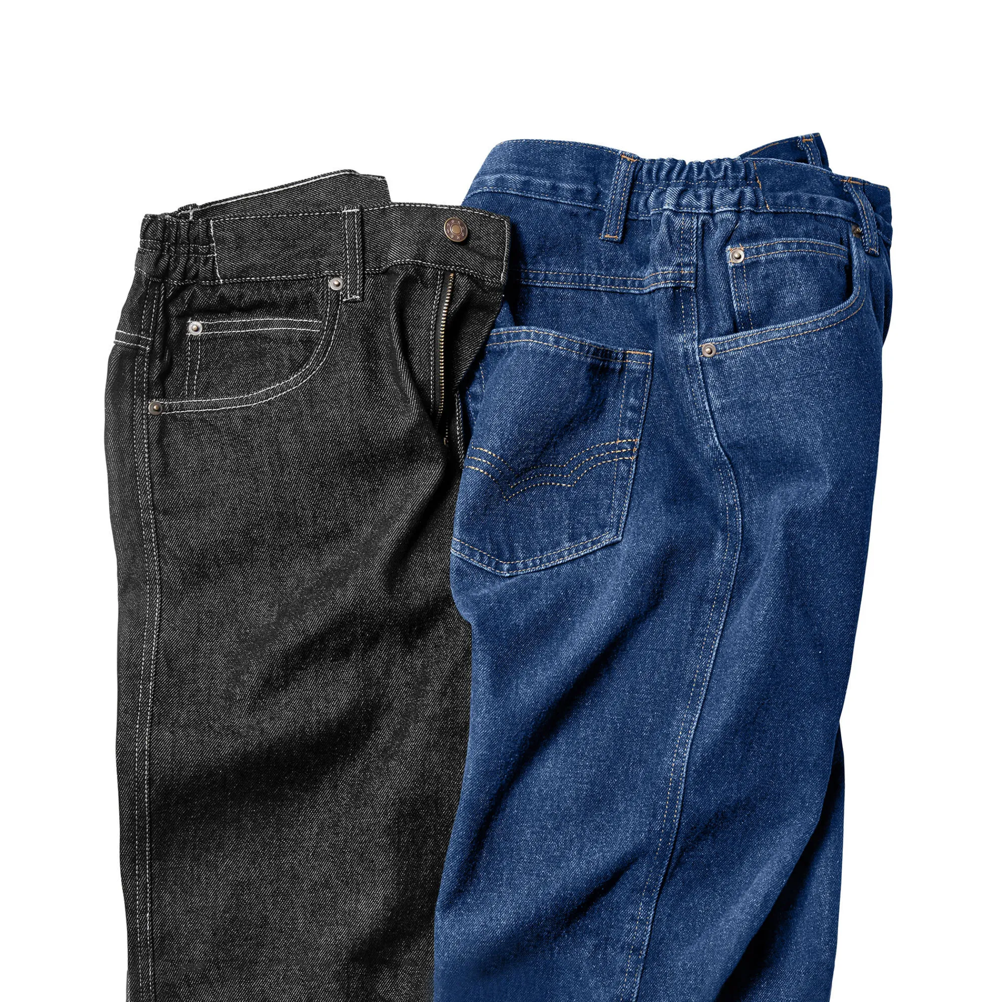 Jeans<Blancheporte Comfortabele jeans met elastische tailleband - binnenpijplengte 82 cm black
