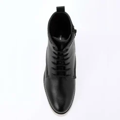 Bottines En Boots|Schoenen<Blancheporte Comfortabele leren bottines met veters zwart