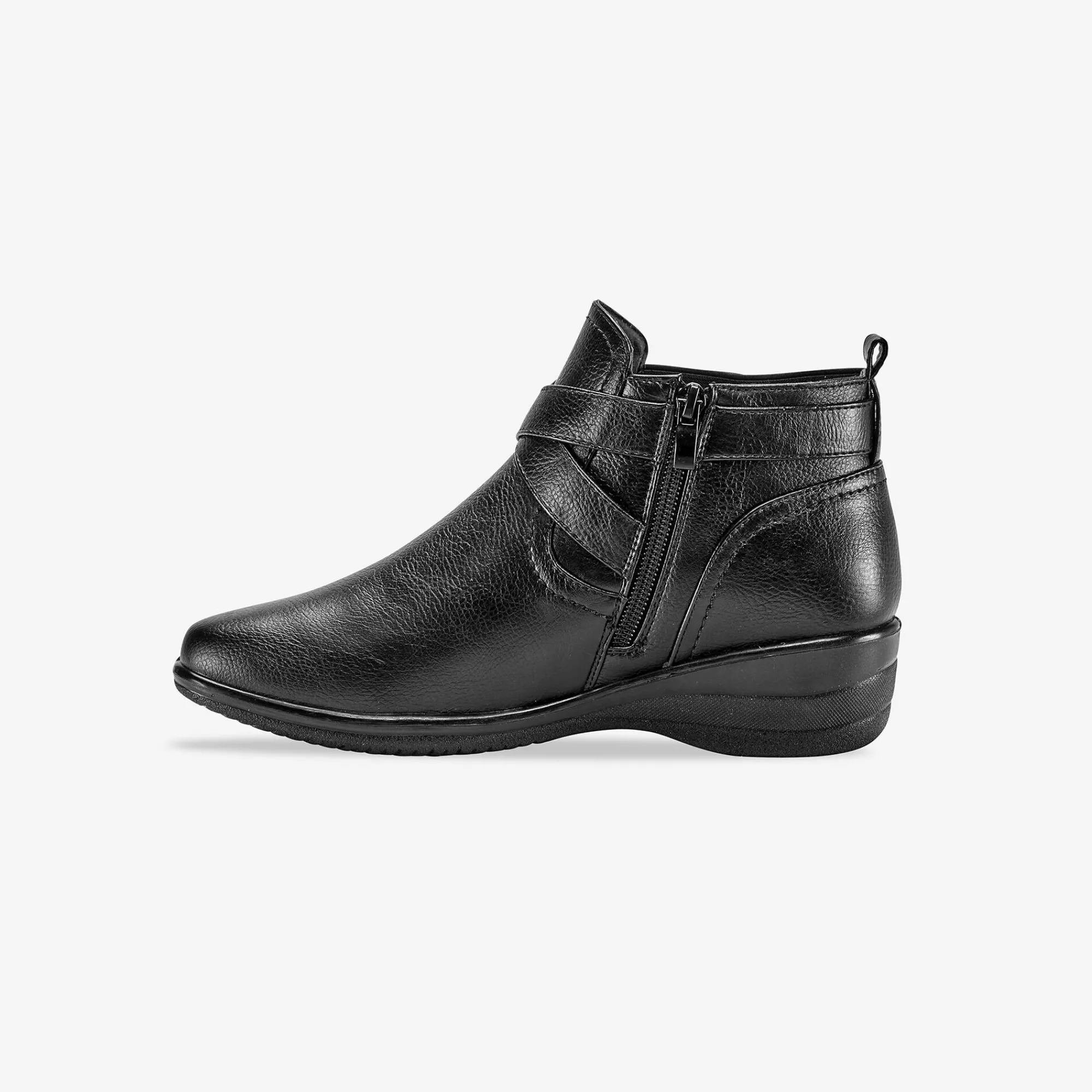 Bottines En Boots|Schoenen<Blancheporte Comfortabele low-boots met sleehak en rits zwart